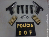 Ação integrada em Dourados do DOF/ RÁDIO PATRULHA apreendem duas pistolas e dois são autuados por tráfico internacional de armas