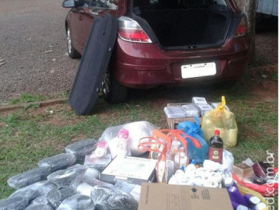 DOF apreende mercadorias em veículo em rodovia que liga a cidadede Maracaju