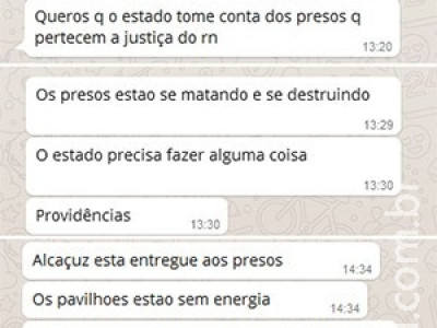 Pelo WhatsApp, presos dizem temer massacre e pedem segurança