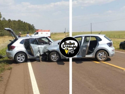 Carros colidem frontalmente e mulher é socorrida na BR-060, entre Sidrolândia e Nioaque