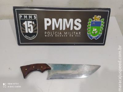 Maracaju: Homem é preso em flagrante pela a Polícia Militar após agredir sua esposa com pranchaço de faca