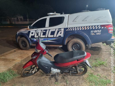 Polícia Militar recupera motocicleta furtada em Maracaju