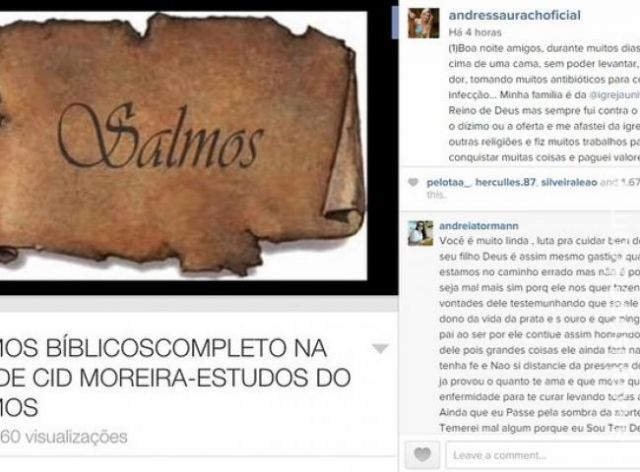 Andressa Urach desabafa sobre religião: "Fiz um pacto com uma pomba gira"