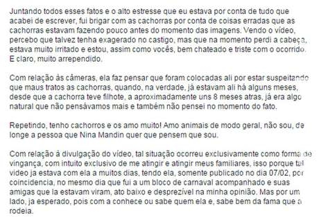  "Talvez eu tenha exagerado", diz acusado de agredir cadelas