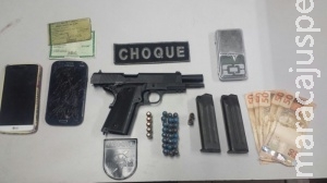 Choque prende traficante com cocaína e pistola de uso restrito da polícia