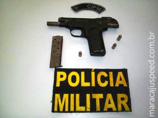 Policia apreende pistola 635 com jovem de 18 anos em Bonito