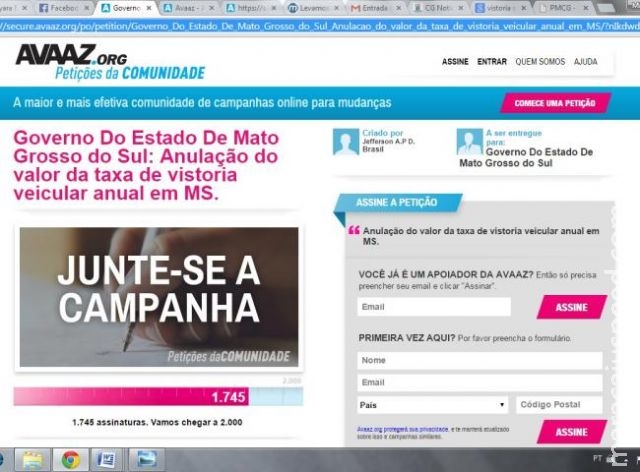 Campanha contra taxa de vistoria anual no Detran tem quase 2 mil assinaturas