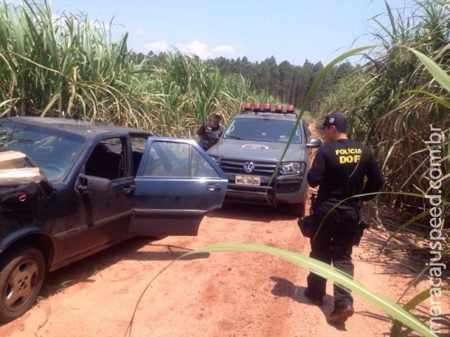 Maracaju: Traficante fura bloqueio do DOF na MS-164, e abandona veículo em canavial com 112 quilos de maconha