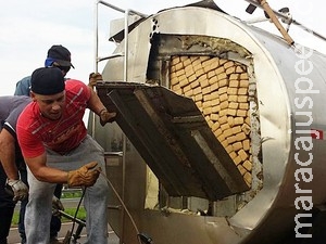 Caminhão-tanque apreendido transportava 3 toneladas de maconha 