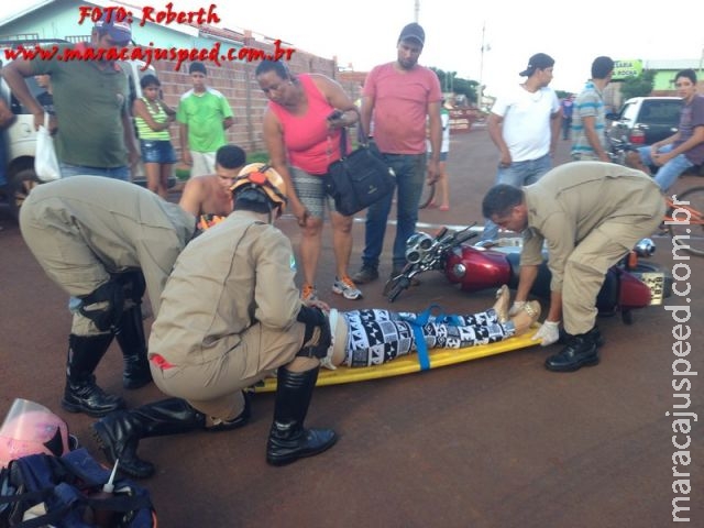 Maracaju: Colisão entre carro e moto no Conjunto Olídia Rocha deixa motociclista ferida