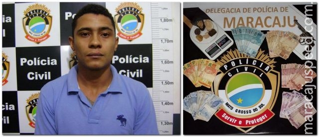 Polícia Civil de Maracaju fecha “boca-de-fumo” e apreende drogas, arma e dinheiro