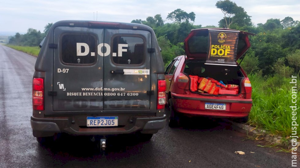 DOF apreende carro carregado com droga em Paranhos que seria levado ao Paraná