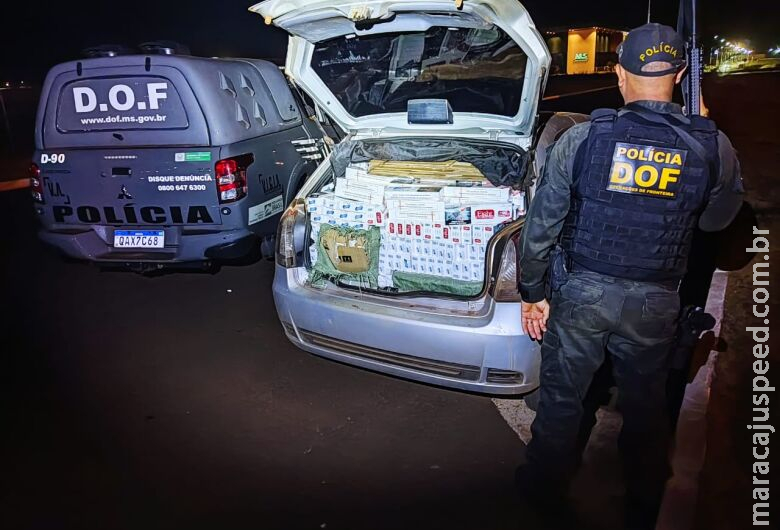 Carro com narguilé e cigarros contrabandeados é apreendido