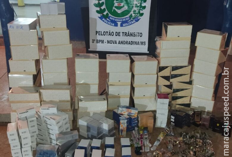 Polícia apreende veículo com baterias e perfumes irregulares 