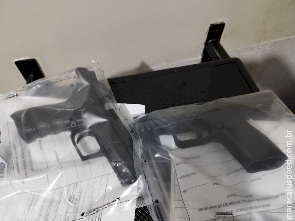 Passageiros de ônibus são flagrados com pistolas na BR-463 