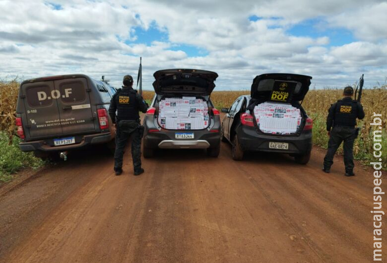 Polícia recupera carro furtado carregado com cigarros de origem estrangeira 