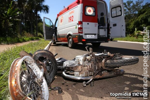 Motociclista foragido tenta fugir, cai e acaba preso em Três Lagoas