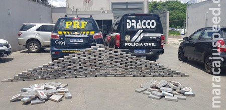 PRF e DRACCO apreendem 326 Kg de cocaína e prendem dupla em Campo Grande (MS) 