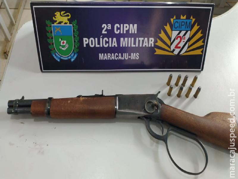 Maracaju: Polícia Militar prende homem em flagrante por ameaça e porte ilegal de arma de fogo de uso permitido