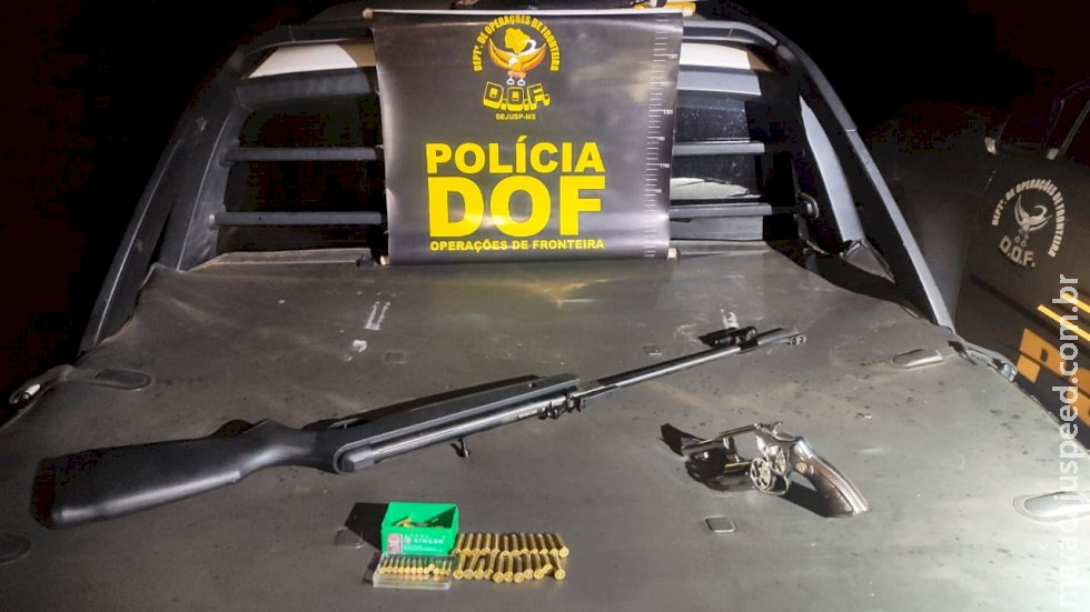 Armas de fogo e munições foram apreendidas pelo DOF