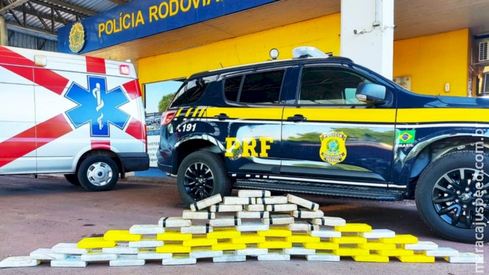 Cocaína em ambulância: PRF apreende 62 kg e prende motorista em Miranda