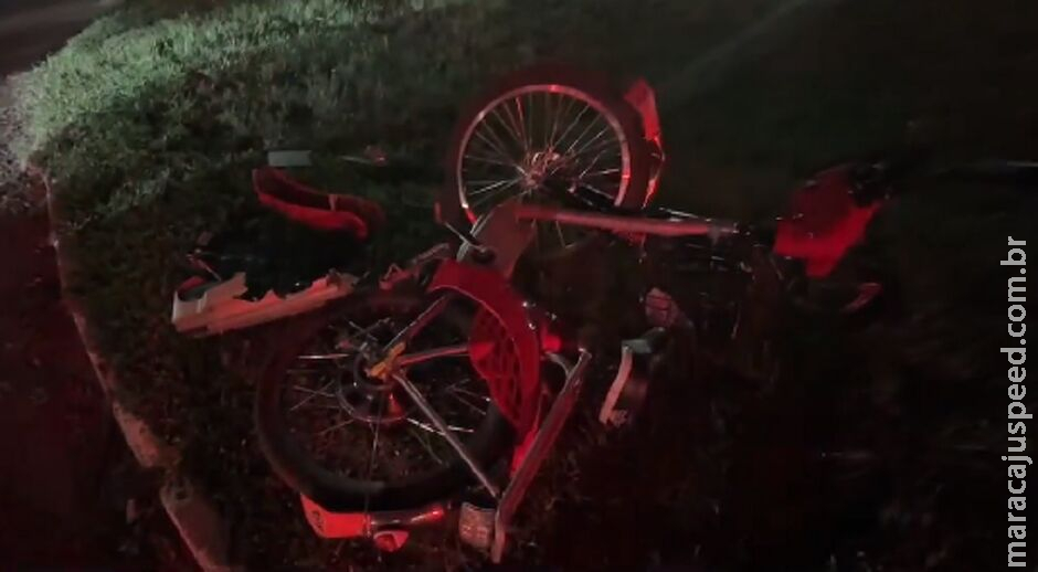 Homem em bike elétrica fica ferido após ser atingido por carro em Nova Alvorada do Sul