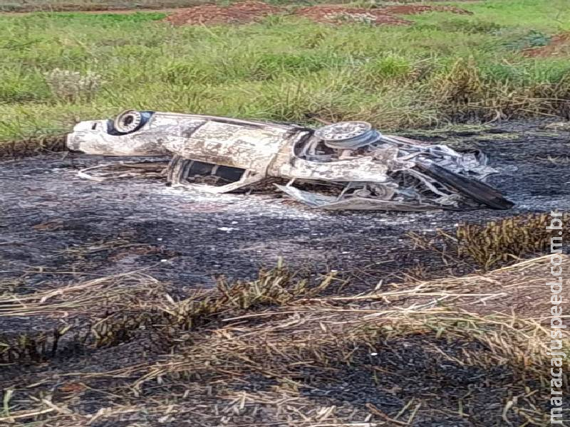 Saveiro pega fogo em batida e um morre em Ponta Porã