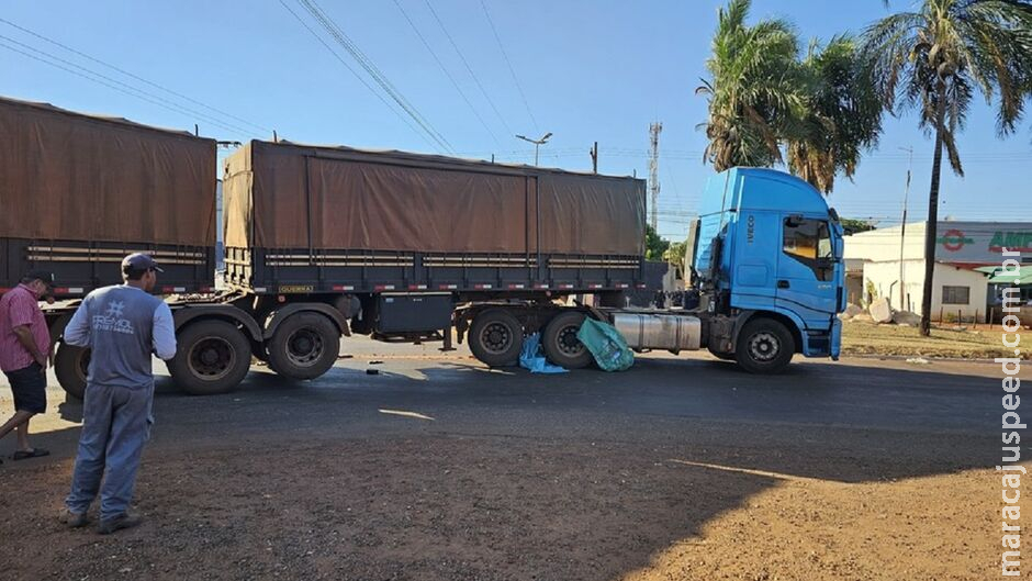 Ciclista entrou em ponto cego de carreta antes de morrer atropelado em Sidrolândia