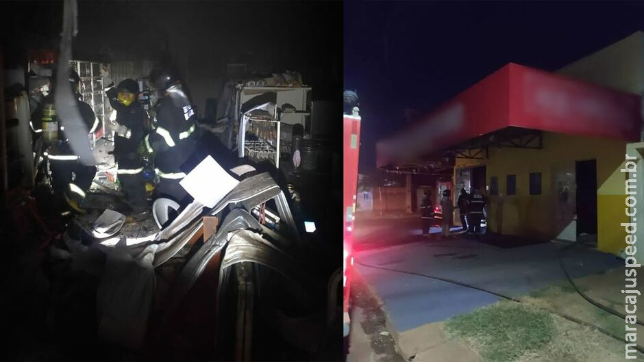 Pane elétrica causa incêndio em comércio de Três Lagoas