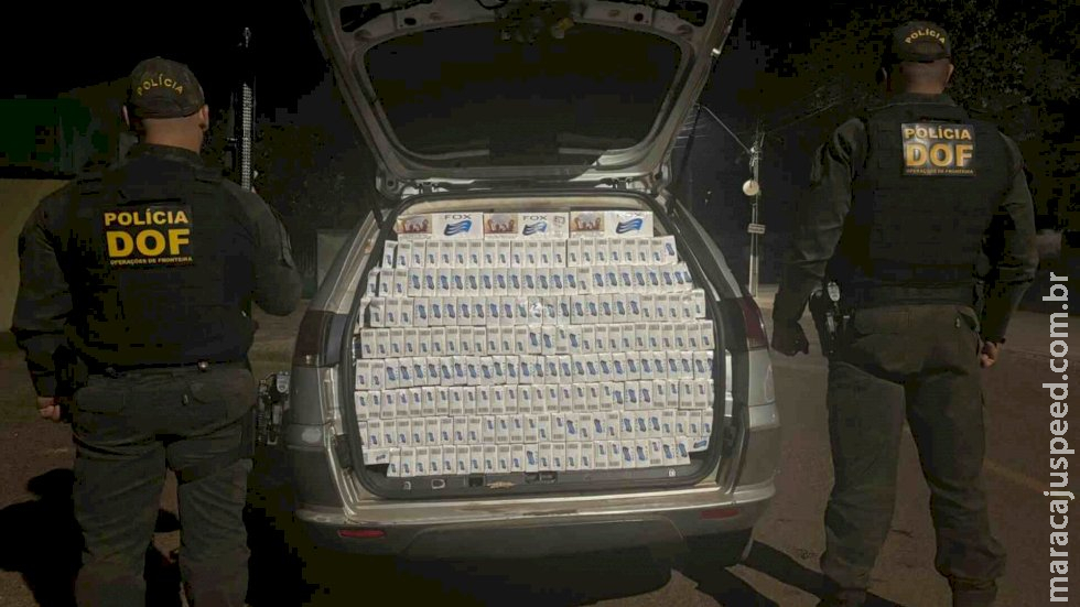 Carro com R$ 103 mil em cigarros contrabandeados é apreendido pelo DOF em Ponta Porã