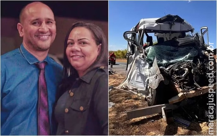 Casal de pastores morre após ambulância e caminhão colidirem em Goiás