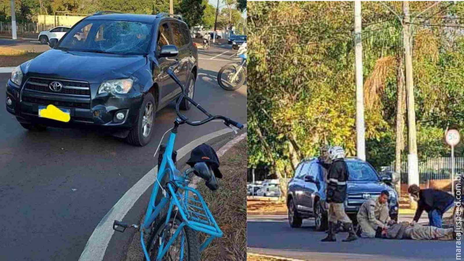 Ciclista é atingido por carro a caminho do trabalho no Parque dos Poderes em Campo Grande