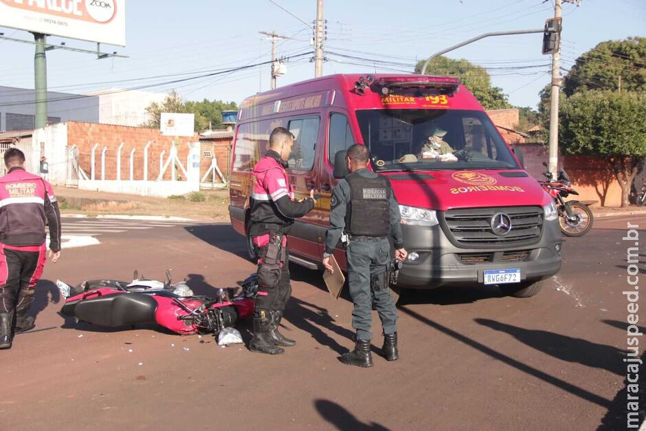 Motociclista tem traumatismo craniano em batida na Ernesto Geisel