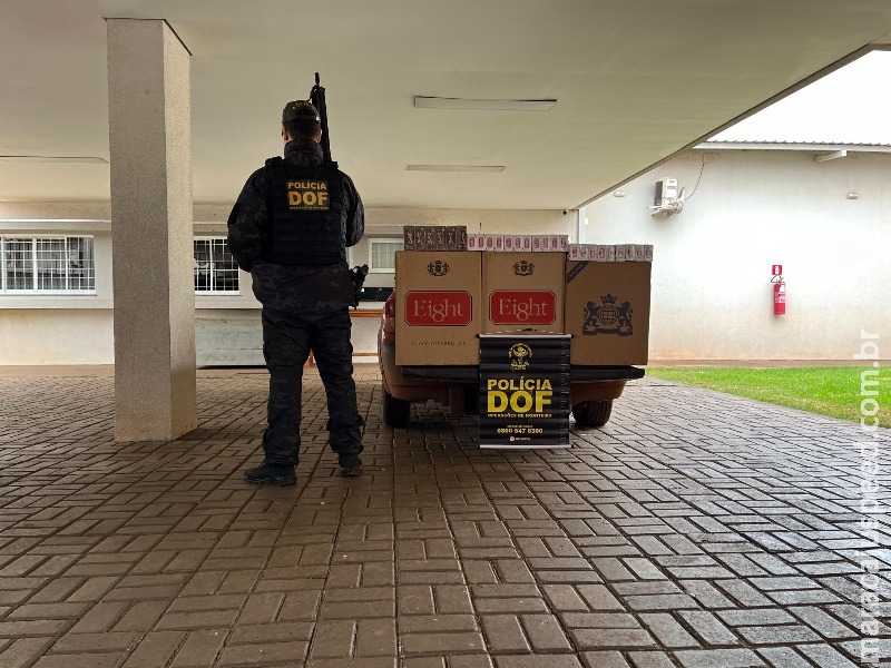 Veículo com cigarros contrabandeados é apreendido pelo DOF entre Dourados e Laguna Carapã