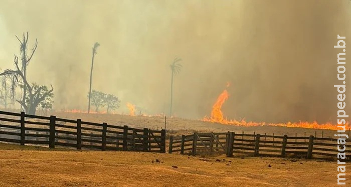 Focos de incêndio avançam e queimadas crescem em área rural em Camapuã