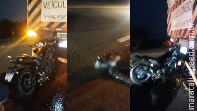 Motociclista bate em bitrem parada e fica em estado grave em Campo Grande