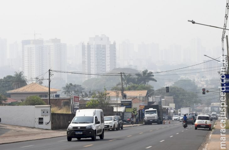 Nesta terça-feira, névoa seca continua encobrindo o Mato Grosso do Sul e sem previsão de chuvas