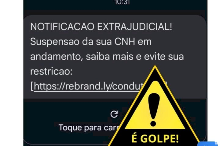 SMS com notificação extrajudicial de suspensão de CNH em nome do Detran-MS é golpe