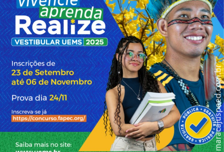 Vestibular UEMS 2025 encerra inscrições nesta quarta-feira