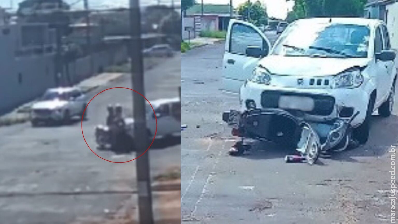 Acidente com carro e moto deixa uma criança ferida na Avenida Albert Sabin