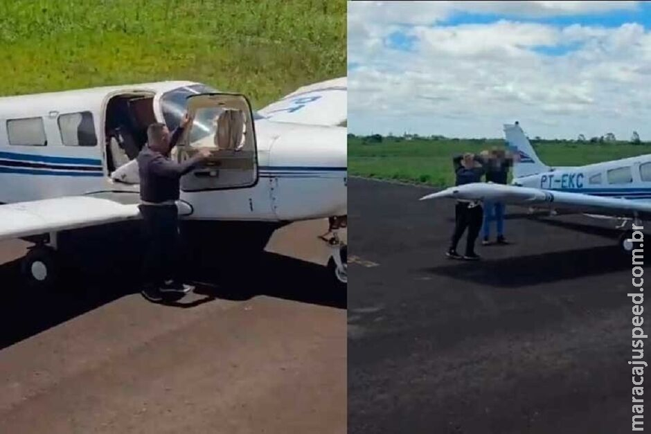 Avião que saiu de MS é interceptado com 400 kg de cocaína em São Paulo