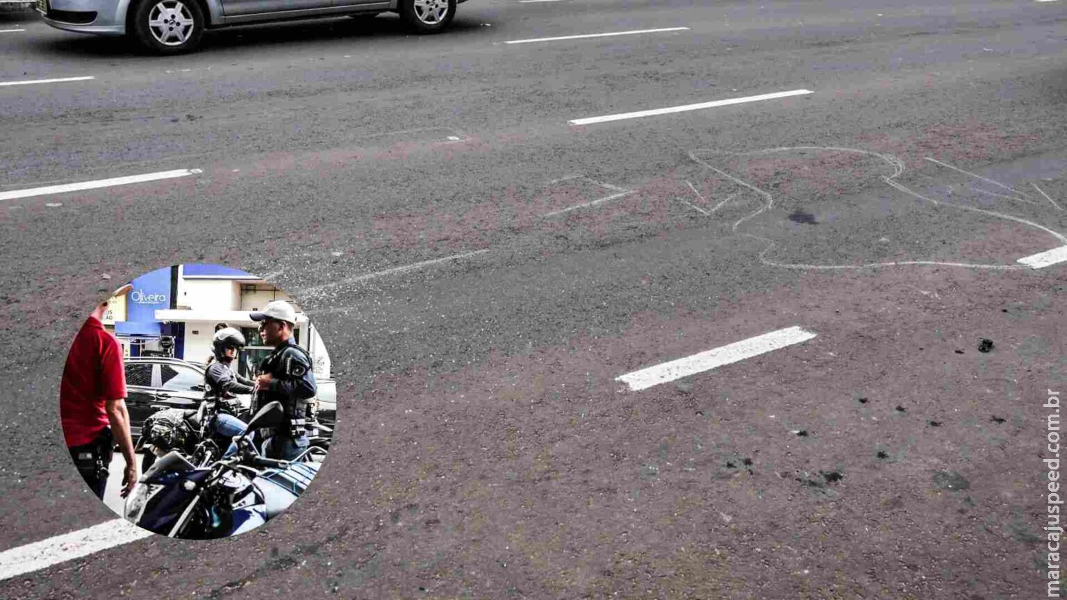 Blazer é atingida por motocicleta ao fazer conversão para estacionar na 13 de Maio em Campo Grande