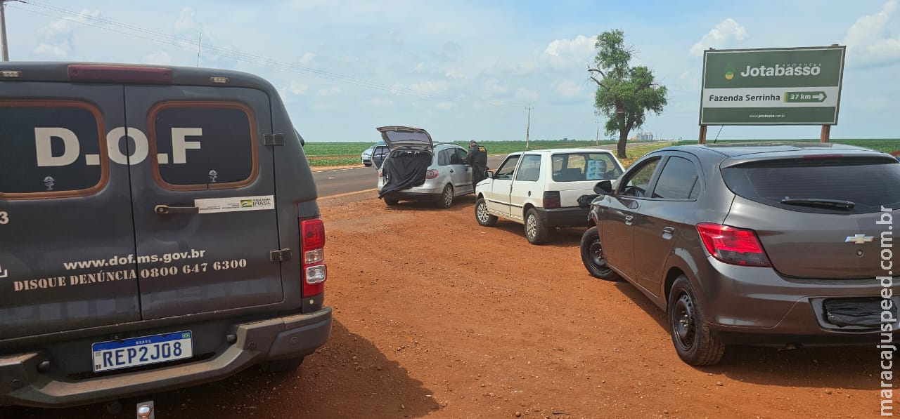 DOF apreende três veículos carregados com cigarros contrabandeados do Paraguai 