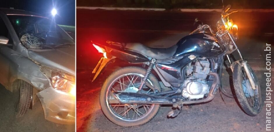 Motociclista fica ferido em acidente com carro na BR-267