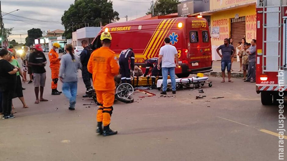 Motociclista tem braço dilacerado após bater na traseira de carro no Jardim Batistão