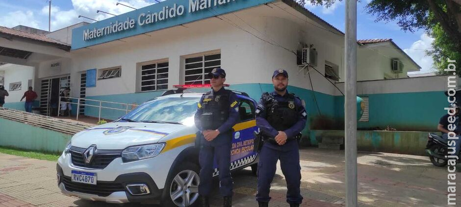 Mulher em trabalho de parto é escoltada pela Guarda Municipal até maternidade em Campo Grande