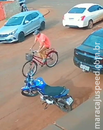 Mulher tem bicicleta furtada em Sidrolândia e pede ajuda para localizar suspeito