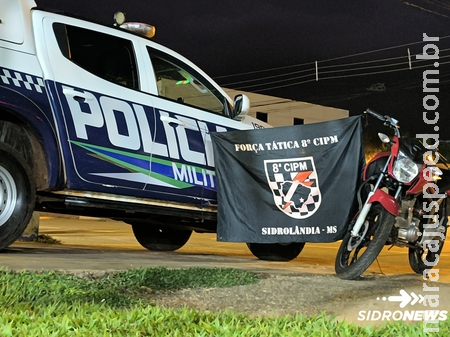 PM de Sidrolândia recupera motocicleta furtada em casa noturna