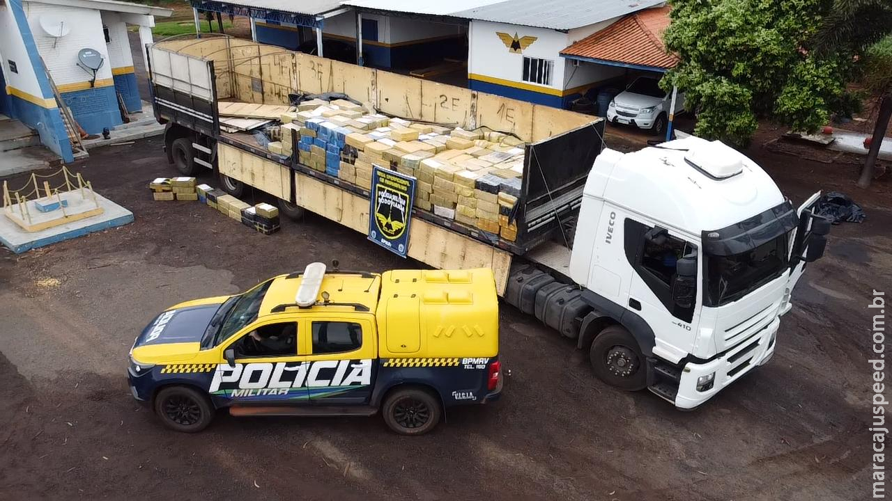 Polícia Militar Rodoviária apreende carga de 19 Toneladas de maconha na região de Amambai