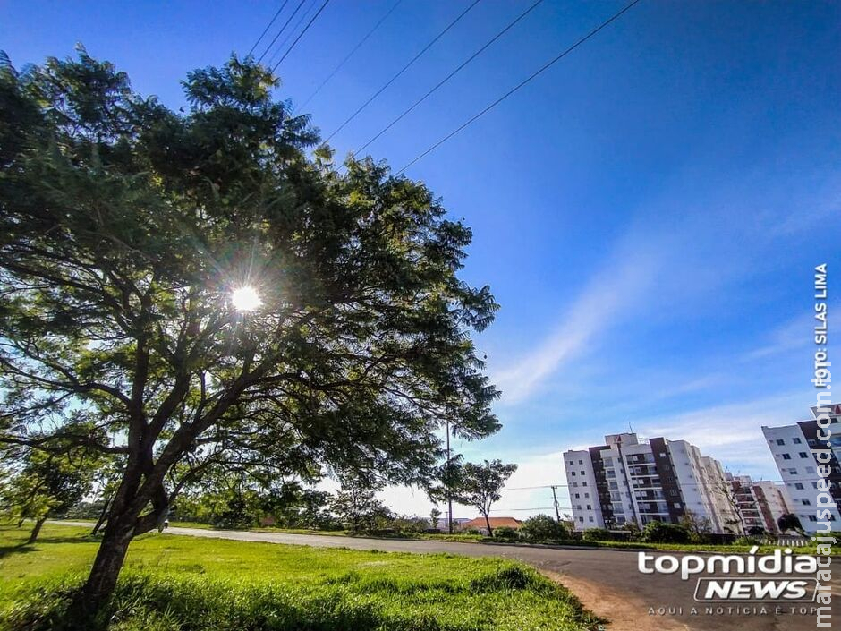 Semana começa com céu limpo, sol e calor de até 34°C em MS